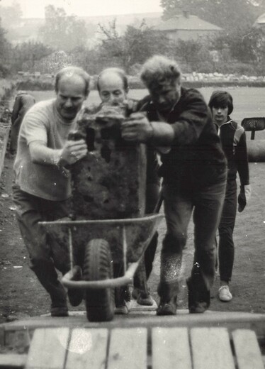 Oprava oplocení 1981_2,F.Přikryl, F.Novotný,E.Týma,J.Jurečk